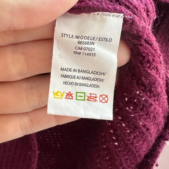 RDI Berry/Purple/Maroon Oversized Knit Cozy Sweater, Leggings Sweater, Size XL - Picture 6 of 15